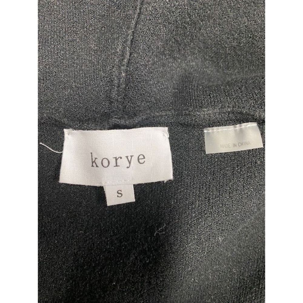 Korye Black Hooded Long Cardigan Sweater Duster Pockets Size S - Picture 5 of 7